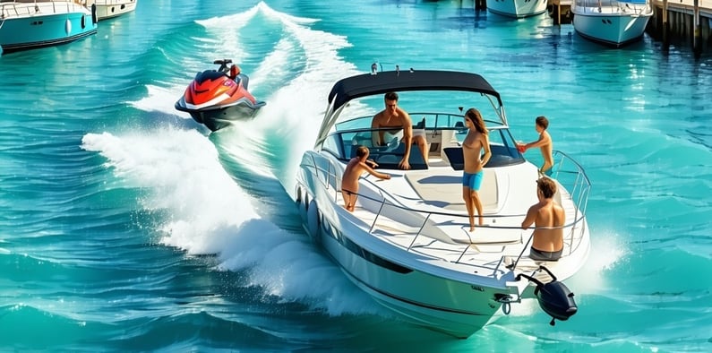 ai image of family on a boat